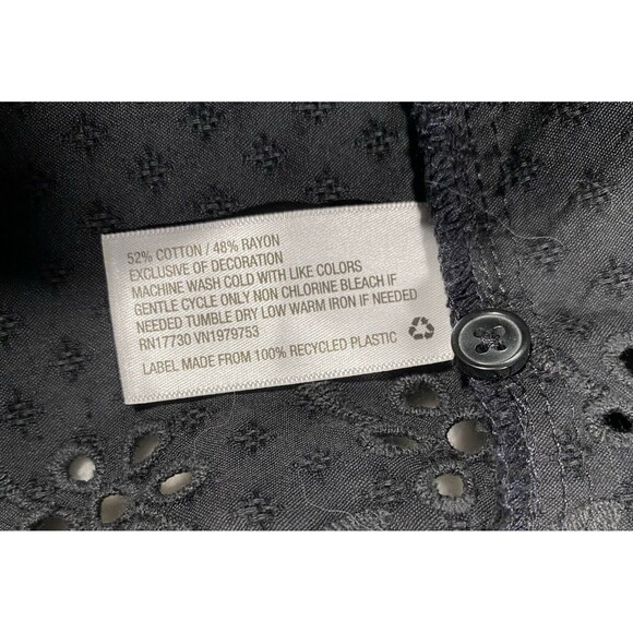 Universal Threads Black Dress Eyelet Ruffles Tiered Peasant Prairie Boho Sz Med - Picture 5 of 8